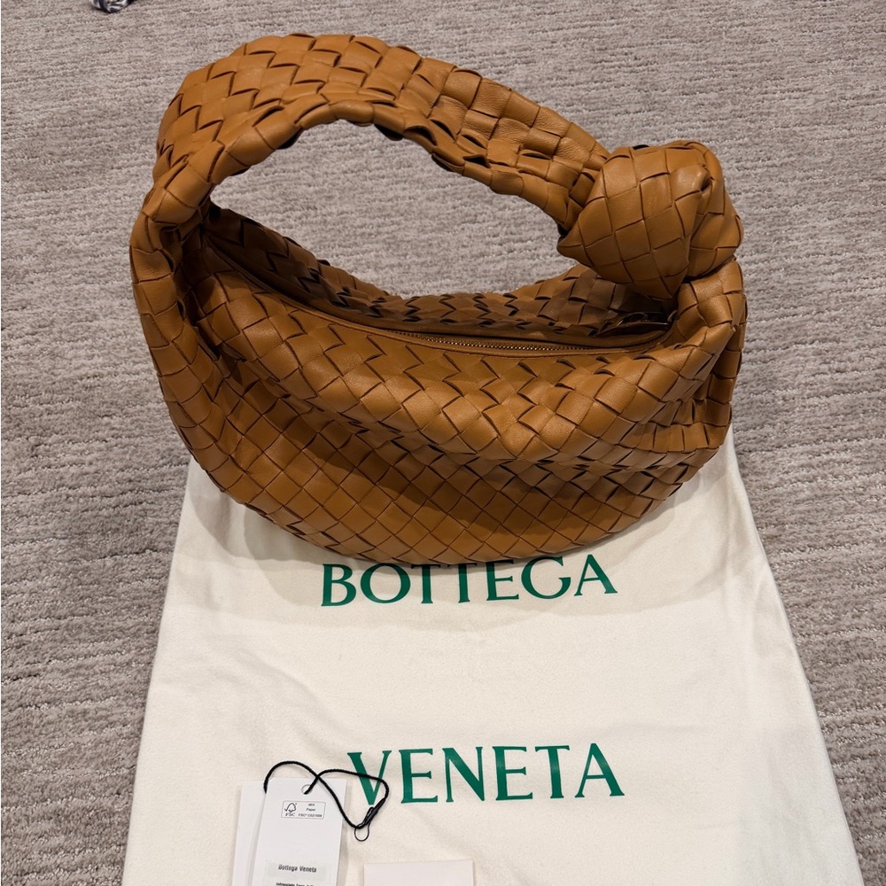 Bottega Veneta Teen Tan Intrecciato Knotted Hobo Bag